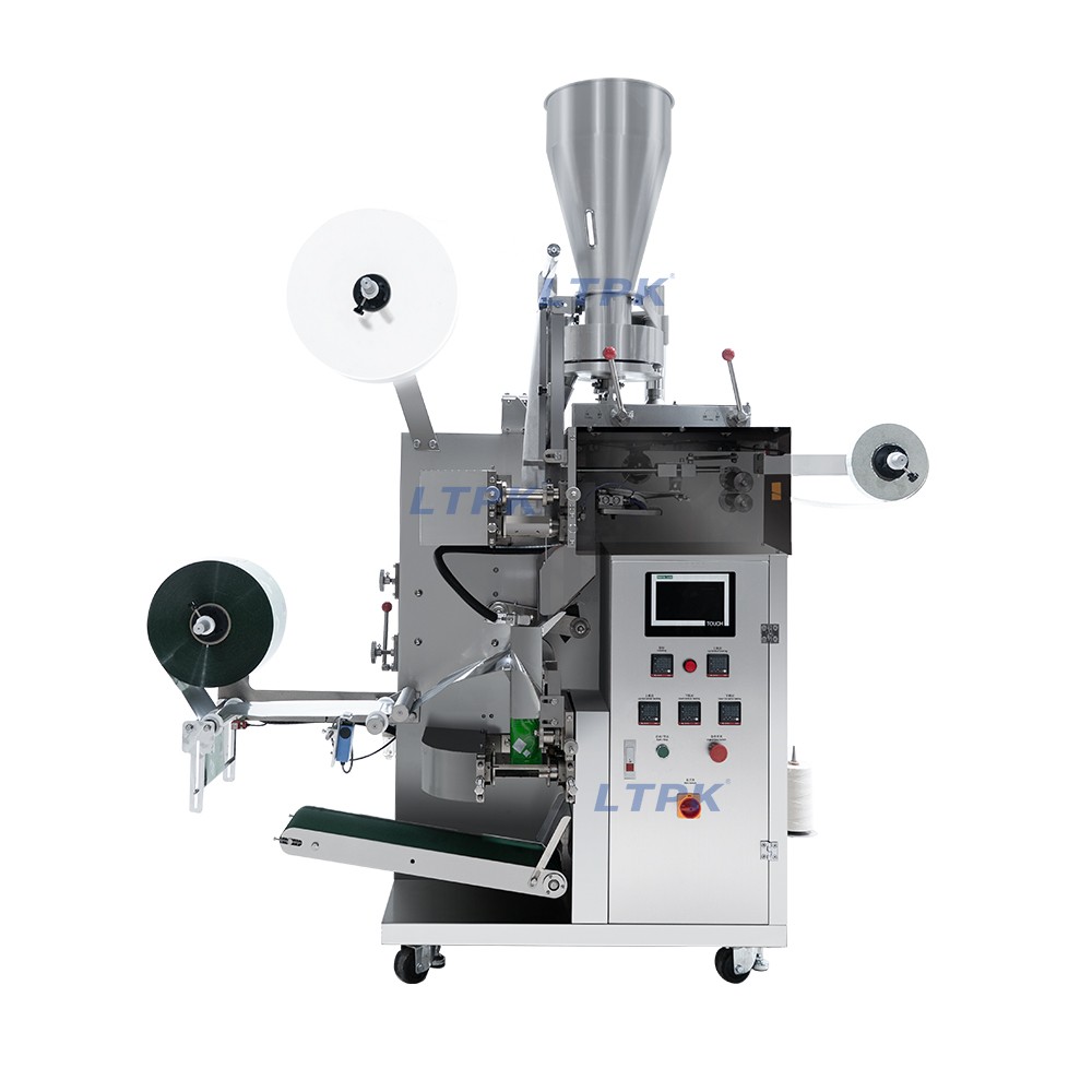 Auto inner tagged filter bag and outer bag packing machine for tea