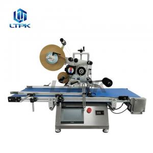 Desktop top flat surface labeling machine for paper card pouch bag sachet jar lid