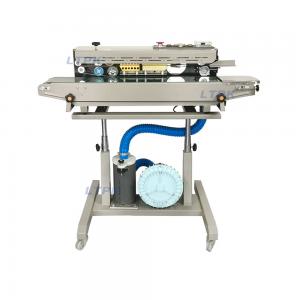 Gas inflating continuous bag band sealer