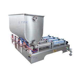 Semi auto 4 nozzles penuamtic piston type viscous liquid filling machine